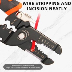 5-IN-1 Wire Stripper and Crimping Tool, 3rd Gen Multi-Function Hand Tool, Orange