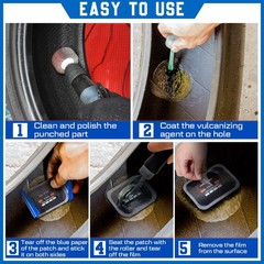 50Pcs Tire Repair Patches, 5 Sizes, Heavy Duty Radial Plug Kit