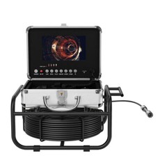30m Pipe Inspection Camera w/ 512Hz Sonde Self Leveling 7&Prime; Monitor Sewer Camera