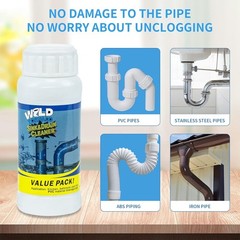 4-Piece Wild Tornado Powerful Drain Cleaner Powder for Quick Pipe Unclogging