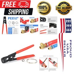 Professional Ratcheting PEX Clamp Tool for Secure Connections, 11 x 7 Inches