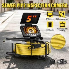 30M Sewer Pipe Inspection Video Camera, 23mm Drain Endoscope 16GB 5&Prime; Monitor