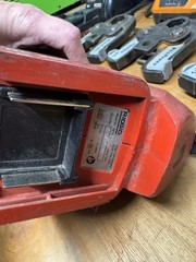 Ridgid RP 200 Press Tool Kit w/3 Jaws, 2 Battery, And 2 Chargers.
