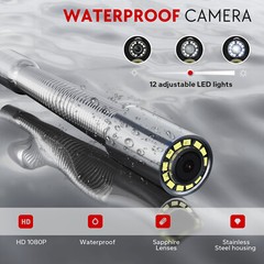 50M Sewer Drain Pipe Inspection Camera with 23mm Endoscope Probe 7&Prime; DVR Recorder