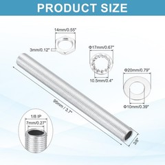 MECCANIXITY 35Pcs 3.7&Prime; Lamp Pipe Kit with Nuts Washers 1/8IP 3.7&Prime;x1/8IP