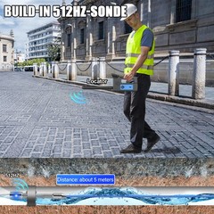 Sewer Drain Camera w/ 512hz Locator Pipe Inspection Camera Self Leveling 50m