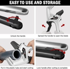 Ratchet PVC Pipe Cutter Heavy Duty,Cuts up to 3 Inches,PVC Cutter with One-Click