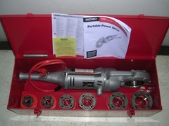 RIDGID 700 POWER PONY PIPE THREADER 6-12R DIE HEAD 1/2-2 METAL CASE MANUAL VISE