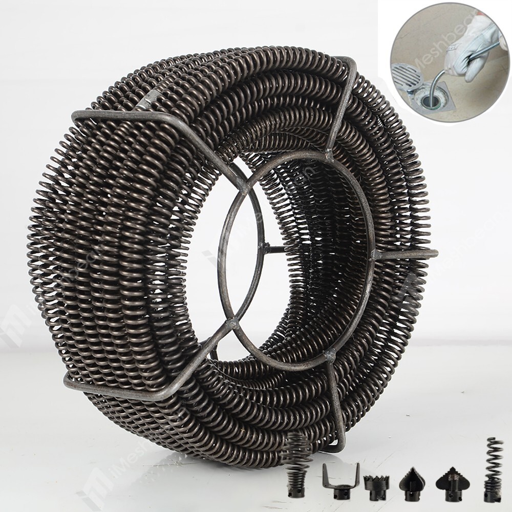45&prime; x 5/8&Prime; Sectional Pipe Drain Cleaning Cable Sewer Cable fits RIDGID