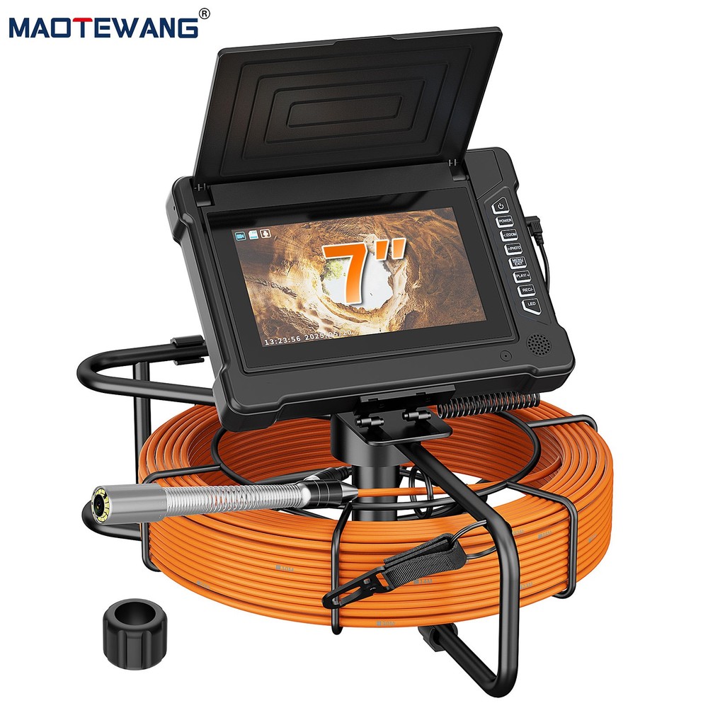 7inch Sewer Pipe Inspection Camera Drain Sewer Pipeline Industrial Endoscope 20m