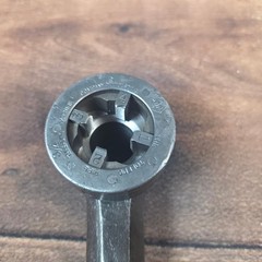 Toledo Pipe Threader Tool Set 5 Dies 1/8-3/4 Grey Good Vintage Ratchet Handle