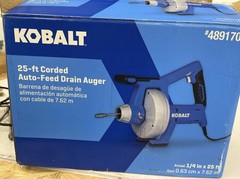 Kobalt KDA100, 1/4-in dia x 25-ft L, Corded Auto Drain Auger for 3/4&Prime;- 2&Prime; Drains