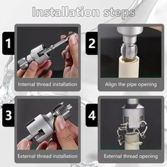 2pc Pipe Threading Tool 12 34 Integrated Internal External PVC Threader Kit