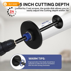 Meaowera PVC Pipe Internal Cutter Set &ndash; 360&deg; Rotating Cutter, 7 inch, Black