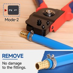 PEX Ring Crimping Tool One Hand 3/8 1/2 5/8 3/4 1 Inch