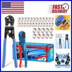 Professional 2pc PEX Crimping Tool Kit with Ergonomic Grip & Quick Release