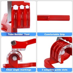 3-in-1 Tube Bender Tool, 180&deg; Copper Pipe Bender for 1/4&Prime;, 5/16&Prime;, 3/8&Prime; Pipes