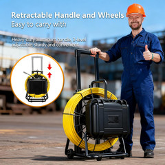 Sewer Camera with Locator,Self Leveling,165Ft/50M,Retractable Handle,7Mm Cable,9