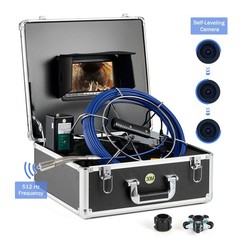 7 Inch Self-Leveling Sewer Camera 30m/98ft Pipe Inspection Camera 12 LED Lights
