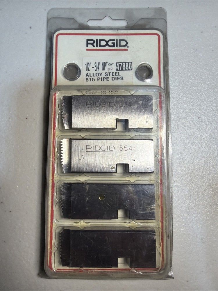 Ridgid 47880 Dual Style Pipe Threader Dies, Alloy RH, 1/2&Prime;-3/4&Prime;-14 NPT