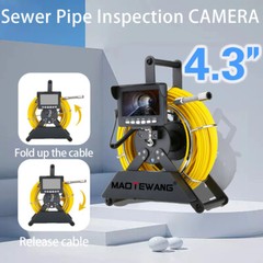 1000TVL Sewer Pipe Inspection Camera 30M Drain Endoscope 4.3&Prime; Vodeo Camera IP68