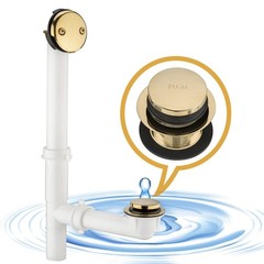 (1 Pack) Yariwiz 1-1/2&Prime; Golden Bathtub Tub Drain Kit Bath Waste Overflow Drai&hellip;