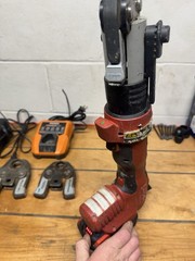 Ridgid RP 200 Press Tool Kit w/3 Jaws, 2 Battery, And 2 Chargers.
