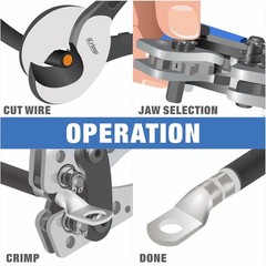 iCrimp Battery Cable Lug Crimping Tool for 8, 6, 4, 2, 1, 1/0 AWG Heavy Duty Wir