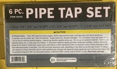 NEW Pittsburgh Pipe Tap Set 6 Pc SAE Carbon Steel Pipe Taps 42432