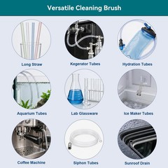2-in-1 Drain Cleaning Kit &ndash; Flexible Stainless Steel Brush & Spring Auger, 240&Prime;