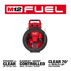 Milwaukee M12 Fuel High Speed Chain Snake For 1-1/4 Inch-2 Inch Pipes