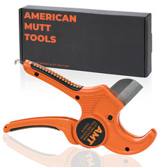 American Mutt Tools 2 1/2 Inch PVC Pipe Cutter &ndash; Ratcheting PVC Cutter Tool