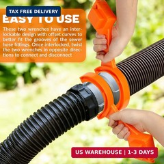 2 PCS RV Sewer Hose Wrench, Multi-Purpose RV Sewer Hose Wrench for Connecting an