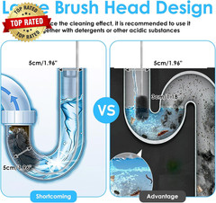 2 Pcs Flexible Drain Pipe Cleaning Brush, 36&Prime; Extra Long Double Ended Nylon Bris