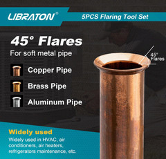 HVAC Flaring Tool Kit, 45&deg; Eccentric Flare Tool for 1/4-3/4in Copper Pipe