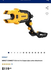 ⭐️NEW⭐️ DeWalt IMPACT CONNECT Copper Pipe Cutter Attachment DWACPRIR