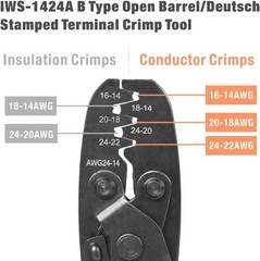 iCrimp Open Barrel Terminal Crimping Tool for AWG24-14 (0.2-2.0mm&sup2;), Orange