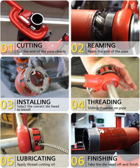 12-R Ratchet Pipe Threader Kit with 6 Dies, 1/2&rdquo; to 2&rdquo; NPT Case Included