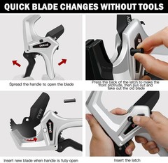 Ratchet PVC Pipe Cutter Heavy Duty,Cuts up to 3 Inches,PVC Cutter with One-Click