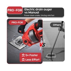 20V Cordless Electric Drain Auger, 25Ft Auto-Feed Drain Snake, Replaceable Ca&hellip;