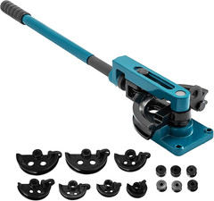 Durable Manual Pipe Tube Bender with 7 Dies & Digital Level Gauge