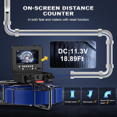 300FT Sewer Inspection Camera, 9&rdquo; HD Screen, Waterproof, DVR, 32GB