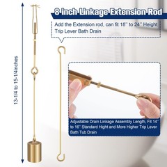 Enhon Universal Bath Tub Drain Linkage Assembly with Trip Lever and Strainer&hellip;