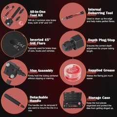 33260 Flaring Tool Kit for Creating Single/Double Flares on 3/16&Prime; & 1/4&Prime; Tubing