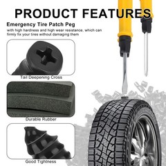 Screw in Tire Plugs 60PCS Heavy-Duty Kit &ndash; 30 Large & 30 Small for Car, Truck