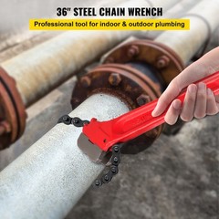 VEVOR 36&Prime; Pipe Chain Wrench w/30&Prime; Chain 7.5&Prime; Capacity Steel Ratcheting Wrench
