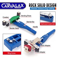 CARVALAX 90&deg; Ratcheting Tube Bender Kit &ndash; 7 Color-Coded Aluminum Heads1/4&Prime;to7/8&Prime;