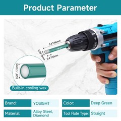 5/16 Inch (8mm) Diamond Hole Saw for Tile & Glass &ndash; Round Shank Core Drill