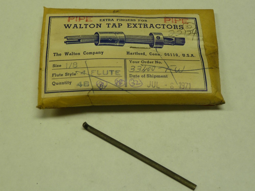 Walton 1/8 PIPE Tap Extractor REPLACEMENT FINGERS 22124