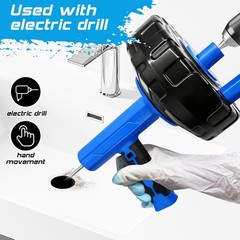 25Ft Snake Drain Hair Removal Tool Drill Powered and Manual Drain Cleaner Tool